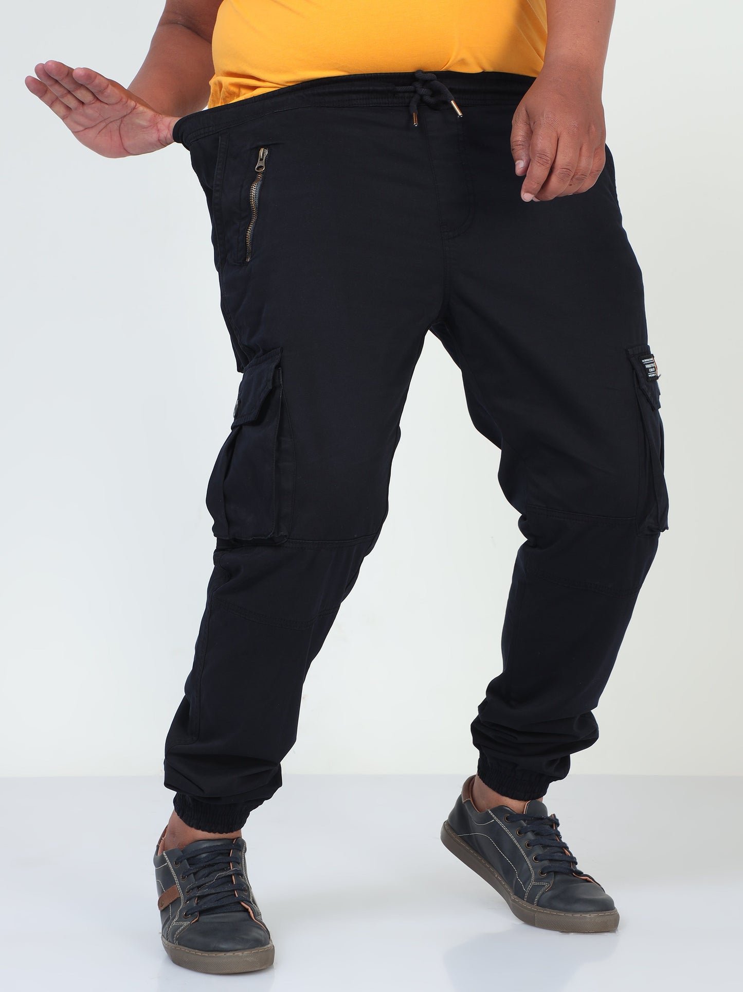 Deep Cove Blue Plus Size Men Cargo Joggers