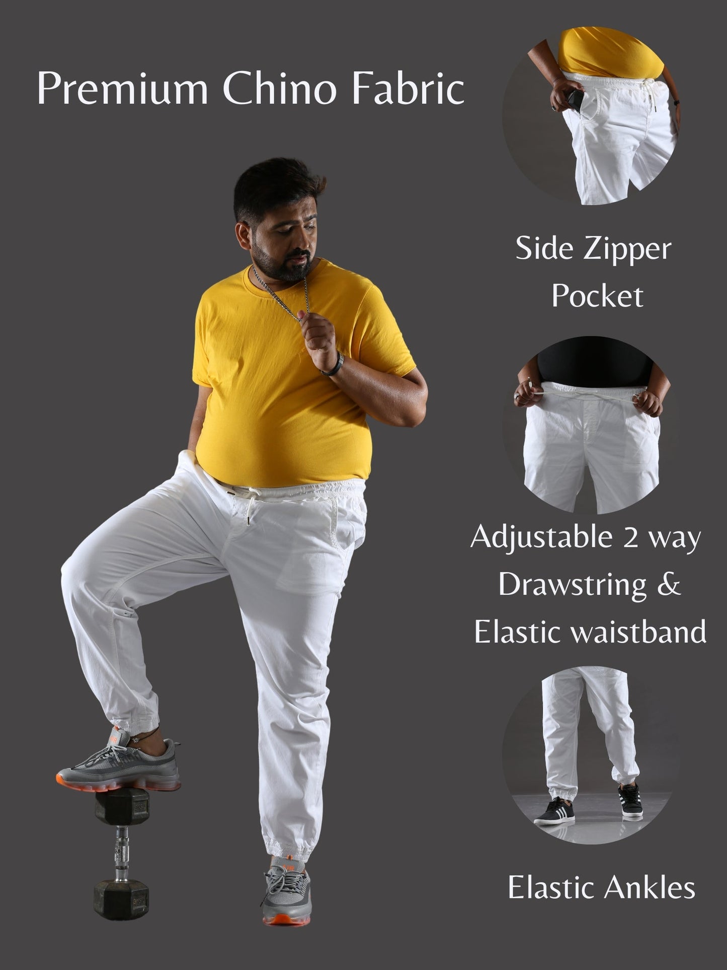 Plus Size White Goose Jogger