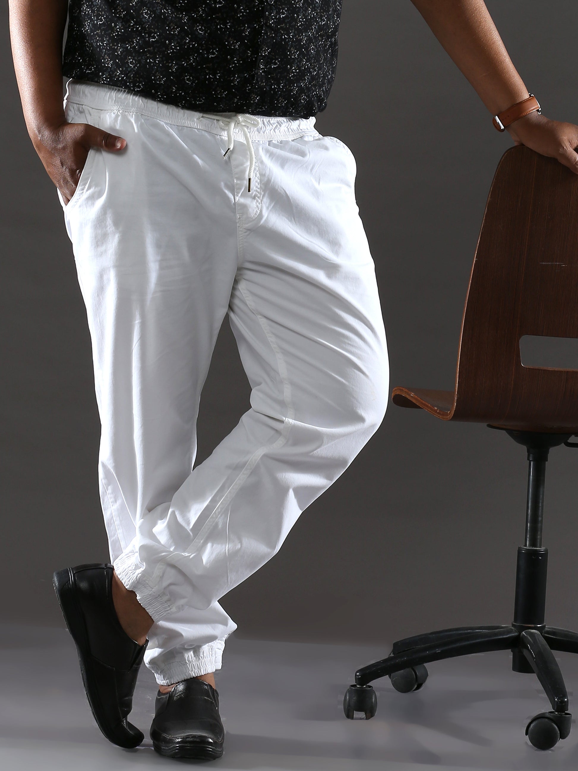 Plus Size White Goose Jogger