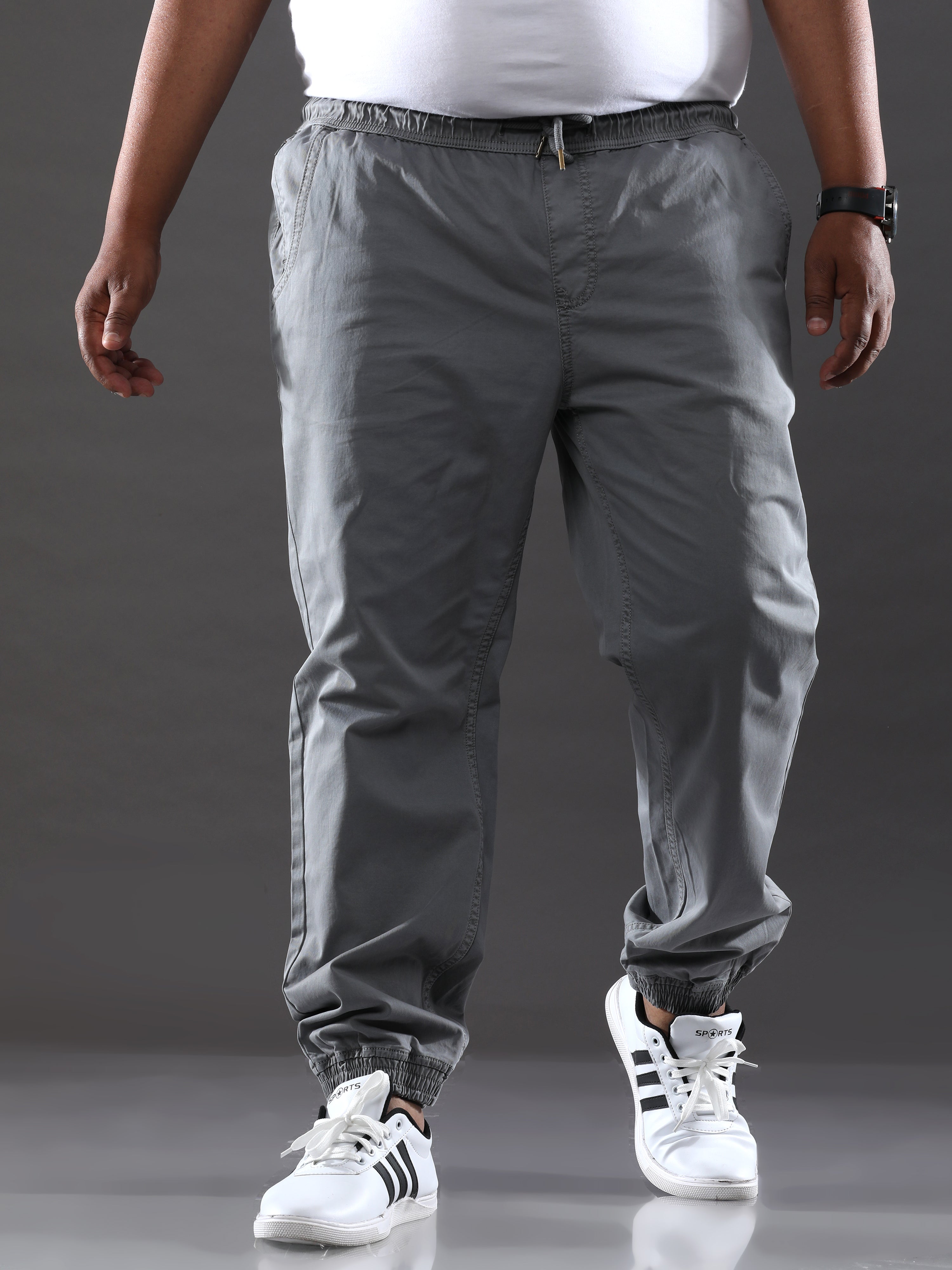 Grey plus size joggers sale